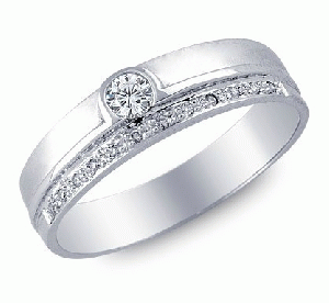 14K white gold ring