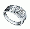 14K white gold ring Men